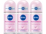 Nivea Deo Pearl Beauty Roll On 72H Protezione Antitraspirante 50Ml Confezione Da 3 Pz