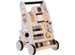 Kiddymoon Girello In Legno Divertente Girello Per Bambini Che Imparano A Camminare, Giocattolo Multifunzionale In Legno Per Bambini Montessori Toy WK-001, Nero - Bianco