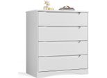 Cassettiera Bealife AP22, Cassettiera Moderna Con 4 Cassetti 71X41X82 Cm, Cassettiera Per Soggiorno/Camera Da Letto, Mobile Credenza, Bianco