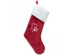 Trixie Xmas Stocking - Calza Natalizia, 47 Cm, Peluche, Rosso/Bianco