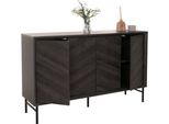 Credenza HWC-M50, Credenza Cassettiera Credenza Alta, 94X151X40Cm ~ Grigio Scuro