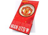 Manchester United Fc - Biglietto Di Compleanno "Glory Glory"" - Cartoncino TA11886 (Taglia Unica) (Rosso/Giallo/Bianco)"