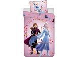 Biancheria Da Letto Frozen In Cotone 140X200 Cm Copripiumino + Federa 60X80 Cm Con Zip