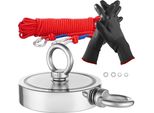 Set Di Canne Da Pesca Magnetiche Da 907 Kg - Forza Di Trazione Su Entrambi I Lati - Corda E Moschettone Inclusi - Rosso