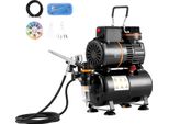 Succebuy Set Per Aerografo, Compressore A Serbatoio D'aria Con Doppia Ventola E Serbatoio Da 3,5 Litri, Set Completo Per L'arte