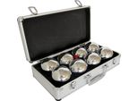 Set Da Bocce Master 8 Palline Cromate F.I.P.J.P. In Valigetta Di Alluminio