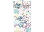 Lilo & Stitch Biancheria Da Letto In Cotone 140X200 Cm Copripiumino + Federa 50X70 Cm Con Zip