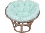 Rattanstuhl Home Affaire "Buse", Bunt (Naturgrau, Mint), Ø100Cm, StüHle, Rattanstuhl, Aus Handgeflochtenem Rattan