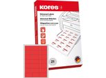 Etichette Universali Kores 70 X 42,3 Mm Senza Bordo Rosso 2.100 Etichette Su 100 Fogli