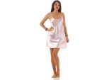 Camicia Da Notte Corta Da Donna In Raso Camicia Da Notte In Raso; Rosa Cipria S