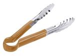 Pinze Contacto Haccp In Acciaio Inox, 24 Cm, Pinze Da Cucina, Manico Con Rivestimento In Vinile Colorato, Qualità Pesante, Marrone