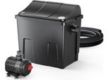 Sunsun CBF-200T Biofiltro Per Laghetto Completo Di Chiarificatore Uvc 9W, Pompa Per Laghetto 2300 L/H 35W, Termometro E Materiale Filtrante, Sistema Di Filtraggio Biofiltro Per Laghetto