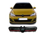 Griglia Di Raffreddamento Griglia Radiatore, Griglia Nera A Nido D'ape Con Striscia Rossa/Cromata Per Golf 7 Adatto Per Vw Golf 7 Dal Model Year 08.2012-