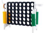 Costway Set Da Gioco Gigante 4-In-A-Row Con Canestro E Gioco Di Lancio, Inclusi 42 Anelli Jumbo E Cursore Per Riavvio Rapido, Gioco 4-In-A-Row Grande (Azzurro + Bianco)