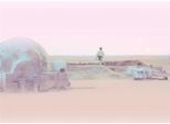 Star Wars - Stampa Su Tela Con Cornice "Sereno Tatooine"" PM5874 (40 Cm X 30 Cm) (Rosa)"