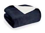 Blumtal Sherpa Coperta Accogliente 220X240 Cm - Soffice Coperta Da Vivere - Morbida Coperta Da Vivere E Accogliente, Blu Scuro