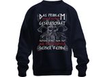 No More Mead From Skulls Of Enemies Viking Nordic Axe Runes Felpa Unisex Pullover, Navy, L