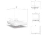 Vidaxl Struttura Letto A Baldacchino In Metallo Bianco 180 X 200 Cm - Letti E Strutture Letto