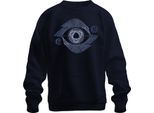 Viking Valknut Eye Raven Knot Pattern Norse Mythology Felpa Unisex Pullover, Navy, Xl
