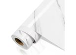 5M Adesivo Per Mobili Foglio Di Carta Stagnola Muro Adesivo Marmo Porta Cucina Carta Da Parati Armadio Foglio Marmorizzato - Bianco