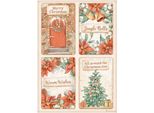 Stamperia A4 Carta Di Riso Decoupage Carta Artigianale, All Around Christmas 4 Carte
