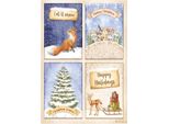 Stamperia Carta Di Riso A4 Per Decoupage, Winter Valley 4 Carte