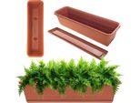 Kadax Vaso Per Fiori Da Balcone 60 Cm + Supporto In Pietra