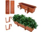 Kadax Vaso Da Balcone Vaso Da Fiori 60Cm Supporto Per Ringhiera Balcone