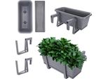 Kadax Vaso Da Balcone Vaso Da Fiori 40Cm Supporto Per Ringhiera Balcone