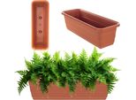 Fioriera Da Balcone Kadax, Vaso Da Fiori, 50 Cm, Fioriera Rosso Mattone