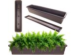 Kadax Vaso Per Fiori Da Balcone 80Cm + Supporto Moka