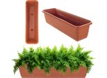 Fioriera Da Balcone Kadax, Vaso Da Fiori, 80 Cm, Fioriera Rosso Mattone