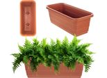 Fioriera Da Balcone Kadax, Vaso Da Fiori, 40 Cm, Fioriera Rosso Mattone