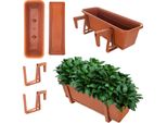 Kadax Vaso Da Balcone Vaso Da Fiori 50Cm Supporto Per Ringhiera Balcone