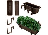Kadax Vaso Da Balcone Vaso Da Fiori 50Cm Supporto Per Ringhiera Balcone