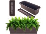 Kadax Vaso Da Fiori Da Balcone 50Cm + Supporto Moka