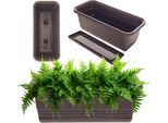 Kadax Vaso Per Fiori Da Balcone 40Cm + Supporto Moka