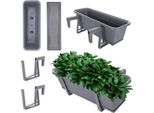 Kadax Vaso Da Balcone Vaso Da Fiori 50Cm Supporto Per Ringhiera Balcone