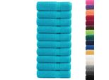 Vidaxl Asciugamani Da Doccia Premium Solund 10 Pz. Turchese 70X140 Cm 600 G/M²