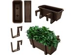 Kadax Vaso Da Balcone Vaso Da Fiori 40Cm Supporto Per Ringhiera Balcone