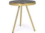 Tavolino Kesar 40 X 40 X 40,5 Cm Acciaio Oro Nero