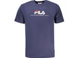 T-Shirt Da Uomo A Maniche Corte Blu Con Scollo Rotondo E Logo Ricamato