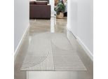 Tappeto Tappeto Da Salotto Motivo Arco Geometrico Grigio Dimensioni - 80 X 300 Cm