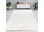 Tappeto Da Salotto Moderno Con Elegante Motivo A Cerchi In Color Crema Dimensioni - 160 X 230 Cm