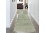Tappeto Da Salotto Effetto Altezza Con Motivo Ad Arco In Verde Dimensioni - 80 X 300 Cm