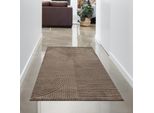 Tappeto Moderno Con Motivo Ad Arco Facile Da Trattare E Resistente In Marrone Dimensioni - 80 X 150 Cm