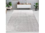 Tappeto Di Design Con Motivo Ad Arco Minimalista In Grigio Elegante Dimensioni - 240 X 340 Cm