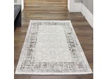 Tappeto Orientale In Lana Morbido E Di Facile Manutenzione Con Motivo Vintage Per Soggiorno E Camera Da Letto In Grigio Dimensioni - 80 X 150 Cm