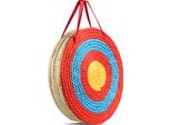 Succebuy Bersaglio Per Tiro Con L'arco, Bersaglio A 5 Strati Da 20 Pollici Con Frecce Rotonde, Paglia Solida Tradizionale Per Il Tiro Al Bersaglio, Frecce Fatte A Mano, Corda Colorata Per La Caccia All'aperto In Giardino