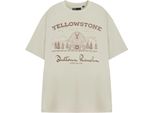 Yellowstone - T-Shirt Da Uomo A Maniche Corte NS8856 (S) (Beige)